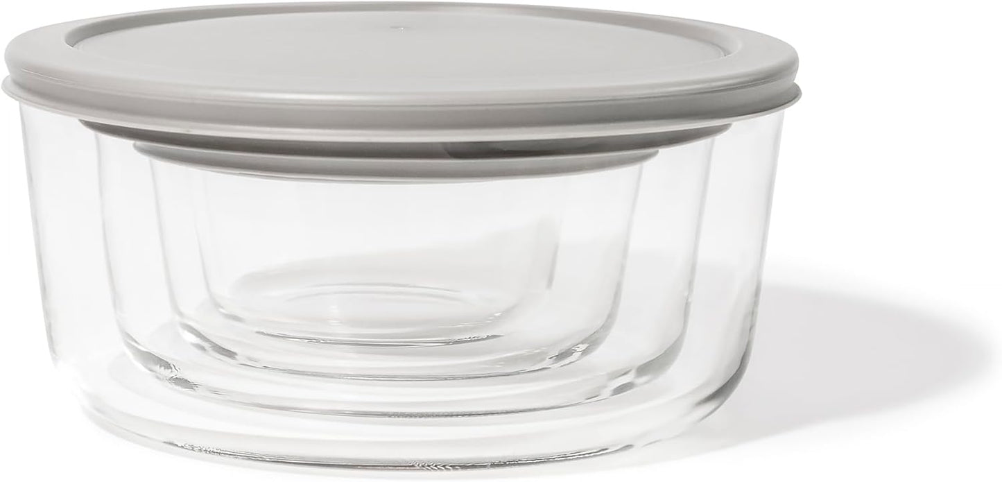 6-Piece Glass Food Storage Containers Set (3 Containers + 3 BPA-Free Lids) | 2-Cup, Leakproof | Microwave, Freezer, Oven & Dishwasher Safe | Ideal for Meal Prep & Pantry Organization, Pistachio