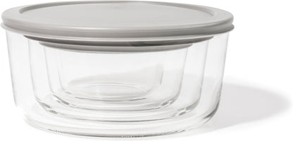 6-Piece Glass Food Storage Containers Set (3 Containers + 3 BPA-Free Lids) | 2-Cup, Leakproof | Microwave, Freezer, Oven & Dishwasher Safe | Ideal for Meal Prep & Pantry Organization, Pistachio