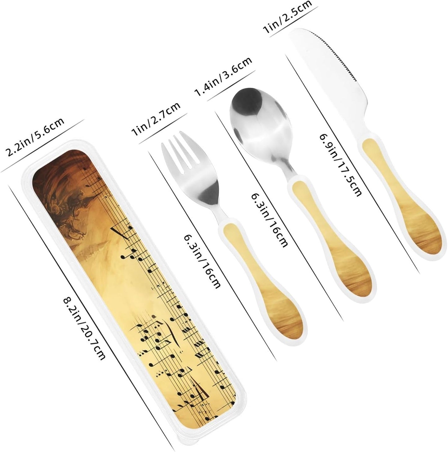 3-Piece Kids Silverware Set With Storage Case, Stainless Steel Reusable Children Safe Knife Spoon Fork Set Samurai Children Flatware Set For Kids Lunch Box