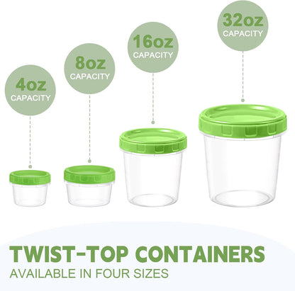10 oz Plastic Containers with Lids, 12 Pack Stackable Small Freezer Container, Reusable Clear Food Storage Meal Prep Containers for Snack Fruit, Microwave & Dishwasher Safe