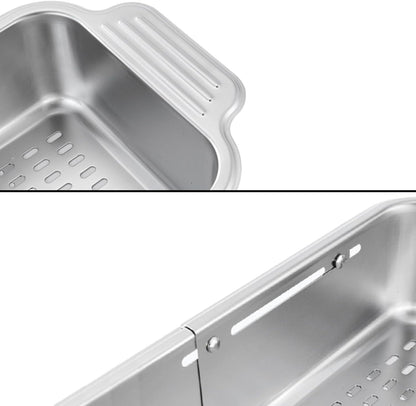 TopHomer Extendable Colander Strainer Over the Sink, Retractable Kitchen Sink Basket to Wash Vegetable and Fruit Food Strainer to Drain Pasta and Dry Dishes (S)