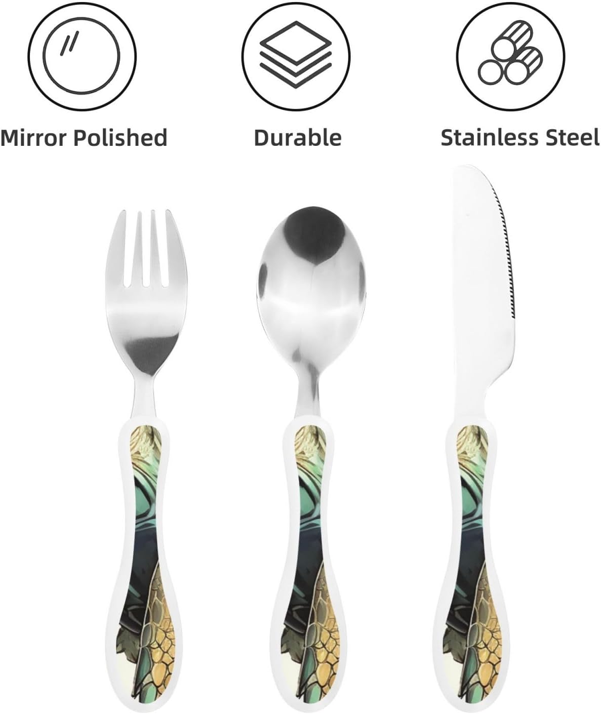 3-Piece Kids Silverware Set With Storage Case, Stainless Steel Reusable Children Safe Knife Spoon Fork Set Animal Cartoon Owls Cute Children Flatware Set For Kids Lunch Box