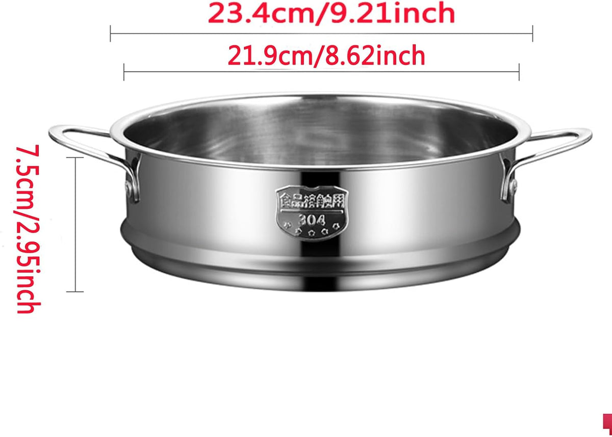 Stainless Steel Dumpling Steamer Basket,Insert for Pot Cooking(9.44INCH）