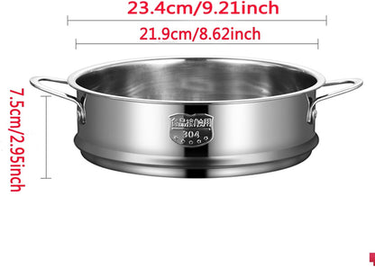 Stainless Steel Dumpling Steamer Basket,Insert for Pot Cooking(9.44INCH）