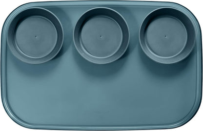 madesmart dipware 3 Bowl Serving Tray, Stackable & Removable Dip Bowls for Charcuterie, Guacomole, Snacks, Veggies, Premium Dishwasher & Microwave Safe, Multipurpose Plate & Bowl, Olive