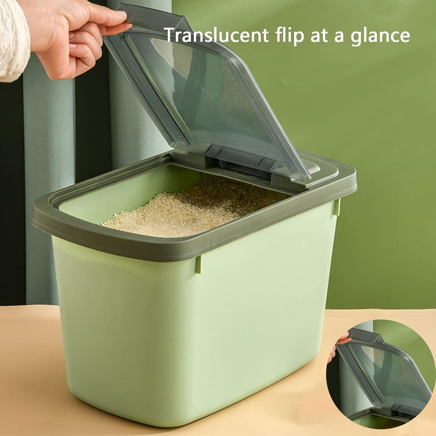 Food Storage Containers With Lids, Airtight Rice Dispenser, Large Capacity Storage Bins, BPA Free Plastic Sealed Holder Bin Dispenser, Pet Food Container, Rice Bucket for Cereal Grain Flour (white)