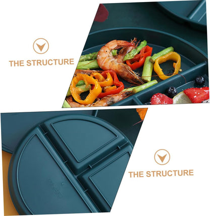 Divided Food Plate Three-compartment Pp Tray for Portion Control Stylish Breakfast Serving Food-grade Material for Dieting and Meal Prep