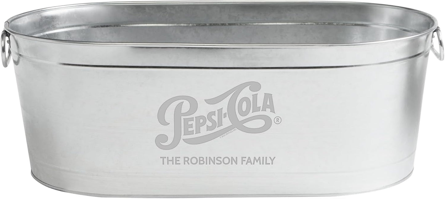 Let's Make Memories Personalized Beverage Tub - Custom Beverage Tub - Customize With Name & initial - Galvanized Drink Tub - 20 ¾"L x 11 ¾"W x 7" H - 5.5 Gallons