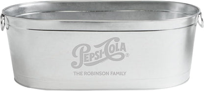 Let's Make Memories Personalized Beverage Tub - Custom Beverage Tub - Customize With Name & initial - Galvanized Drink Tub - 20 ¾"L x 11 ¾"W x 7" H - 5.5 Gallons