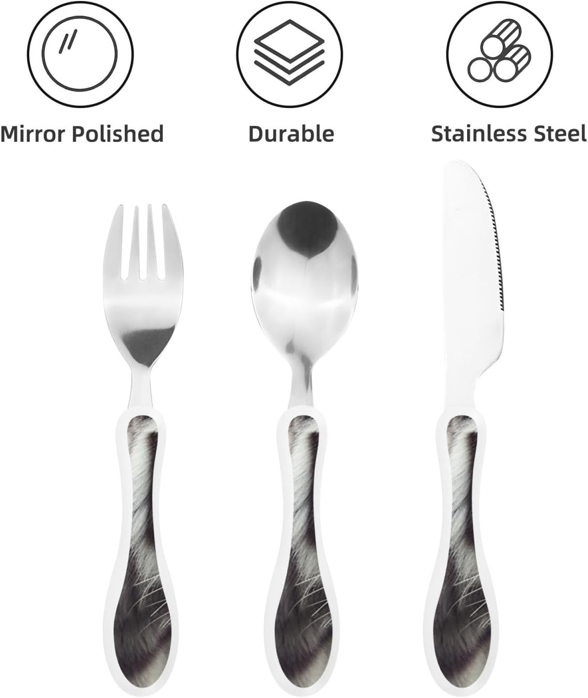 3-Piece Kids Silverware Set With Storage Case, Stainless Steel Reusable Children Safe Knife Spoon Fork Set Butterfly On Beautiful Flower Children Flatware Set For Kids Lunch Box