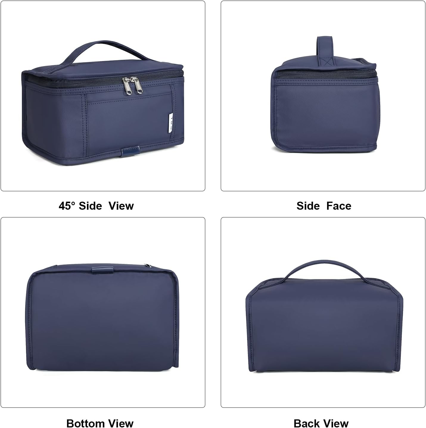 NOL Mini Insulated Lunch Bag for Women Men Kids | Small Leakproof Reusable Lunch Tote | Fits 6 Cans 330ml | Thermal Cooler for Work School Picnic Camping, Navy blue