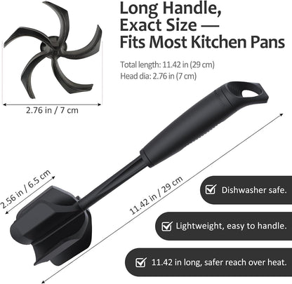 Ourokhome Meat Chopper and Potato Masher, Heat Resistant Nylon Ground Beef Smasher for Hamburger, 5 Curved Blades Nonstick Safe Mixer & Stirrer, Practical Kitchen Gadgets, Mint