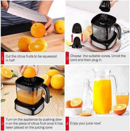 Luukmonde Electric Citrus Juicer 1.2L Large Volume, Orange Juicer with Powerful Motor and LED Working Lamp, Electric Lemon Squeezer for Orange Lemon Lime Grapefruit, Black