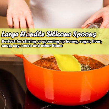 8 Pcs 8inch Heat Resistant Cooking Spoons for Nonstick Cookware Set -Ideal for Cooking, Baking, Mixing, Stirring Includes Slotted & Solid Spoons, Design for Nonstick Cookware (Black+Red+Green+Purple)