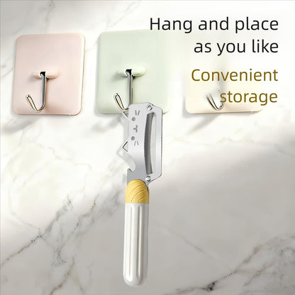 Vegetable Peeler Wooden Handle Sharp Steel Blade with Bottle Opener