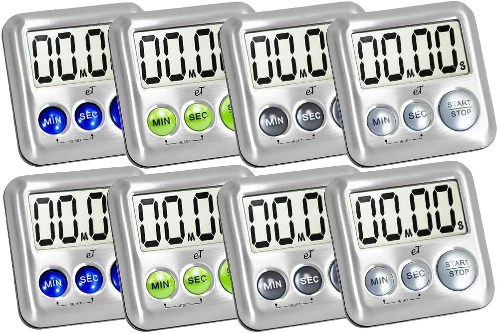Elegant Digital Kitchen Timer Stainless Steel - Loud Alarm Model eT24 Plum