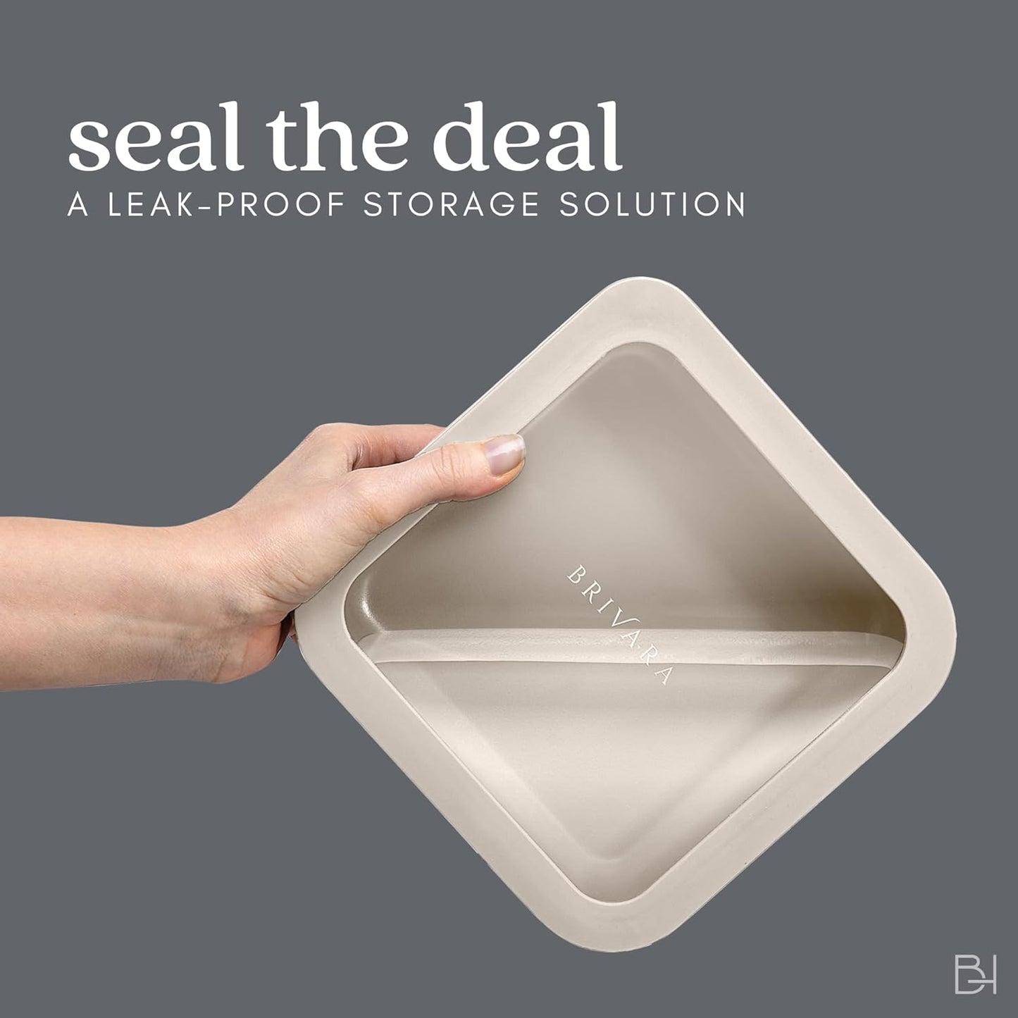 Ceramic Coated Glass Food Storage Container | No PTFE, PFOA, PFAS, and BPA | Reusable Non Toxic Meal Prep Container with Glass Lid | Easy To Store | 3 Cup Rectangle [Onyx]