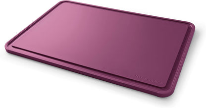 KitchenAid Classic Plastic Cutting Board with Perimeter Trench and Non Slip Edges, Dishwasher Safe, 12 inch x 18 inch, Gray
