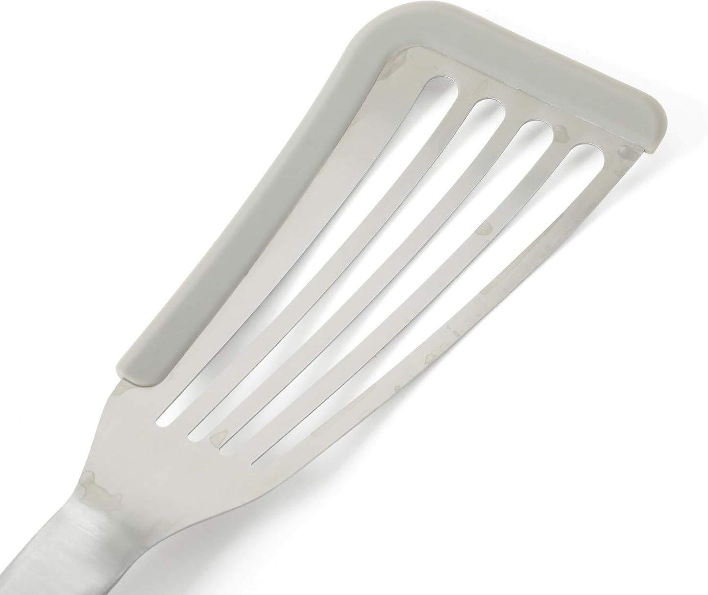 Calphalon Slotted Turner, Kitchen Flipping Spatula, Slotted Spatula, Stainless Steel Turner with Silicone Heat Resistance Handle, Nonstick-Safe Spatula for Draining and Flipping (Navy)