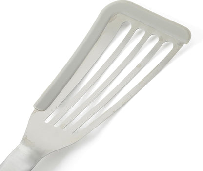 Calphalon Slotted Turner, Kitchen Flipping Spatula, Slotted Spatula, Stainless Steel Turner with Silicone Heat Resistance Handle, Nonstick-Safe Spatula for Draining and Flipping (Navy)