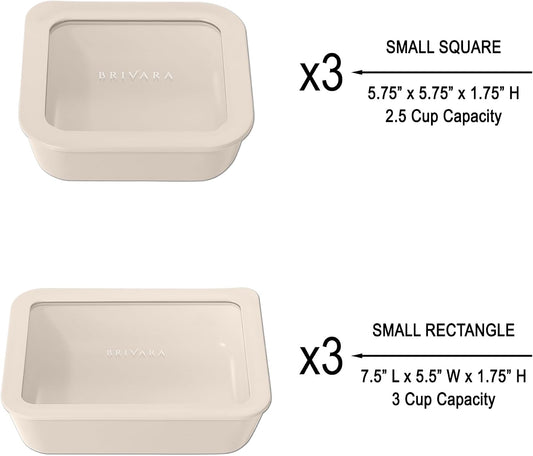 Ceramic Coated Glass Food Storage Container | No PTFE, PFOA, PFAS, and BPA | Reusable Non Toxic Meal Prep Container with Glass Lid | Easy To Store | 3 Cup Rectangle [Onyx]