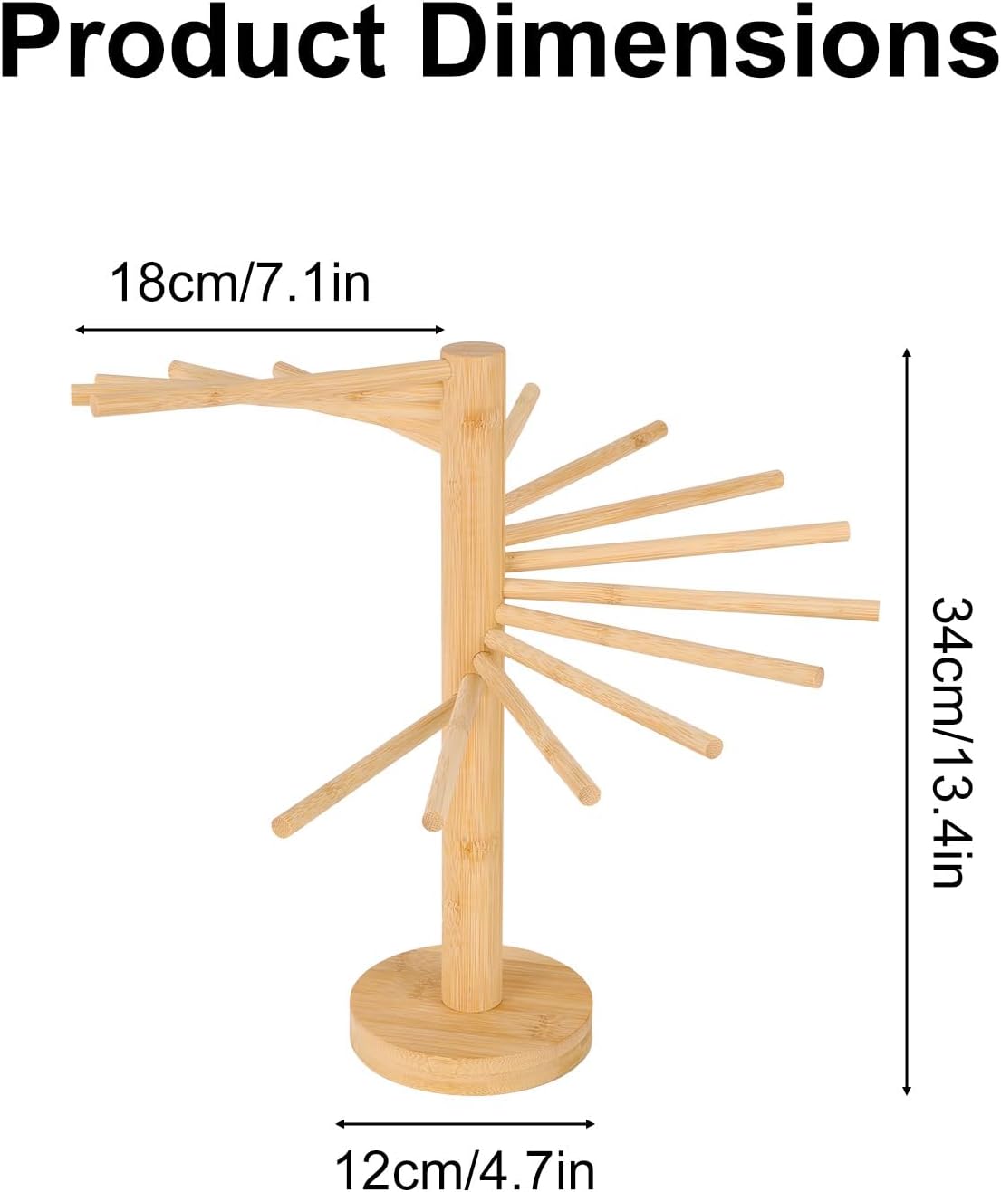 NQEUEPN Pasta Drying Rack with Transfer Wand, Noodle Drying Stand