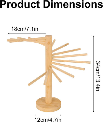 NQEUEPN Pasta Drying Rack with Transfer Wand, Noodle Drying Stand