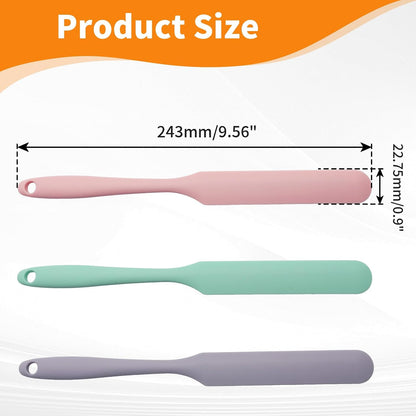 Silicone Jar Spatula Set 3Pcs, Purple, Pink, Green