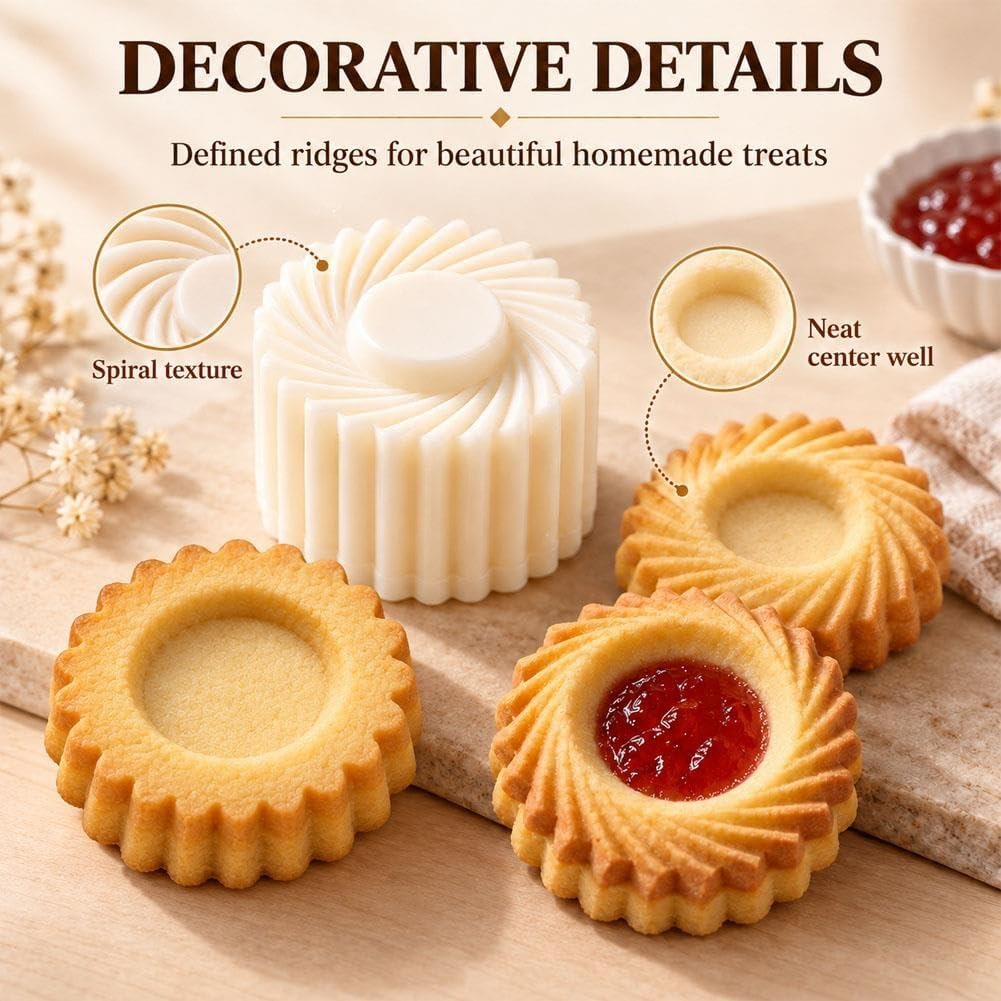 Sunflower Patterned Round Hand-Press Mooncake Double-Ended Pastry Mold