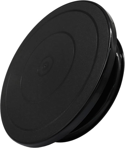 10.6 Inch Black Cake Turntable Spinning Cake Stand with Guides, Revolving Cake Turntable for Cake Decorating, Baking Cookies & Painting Crafts