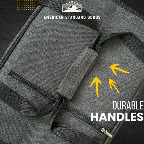 Insulated Casserole Warmer Carrier, 16 in. x 12 in., Gray, Nylon with Carrying Straps and Front Pocket, Large, Fits all Standard Pans Including 9 x 13, Durable