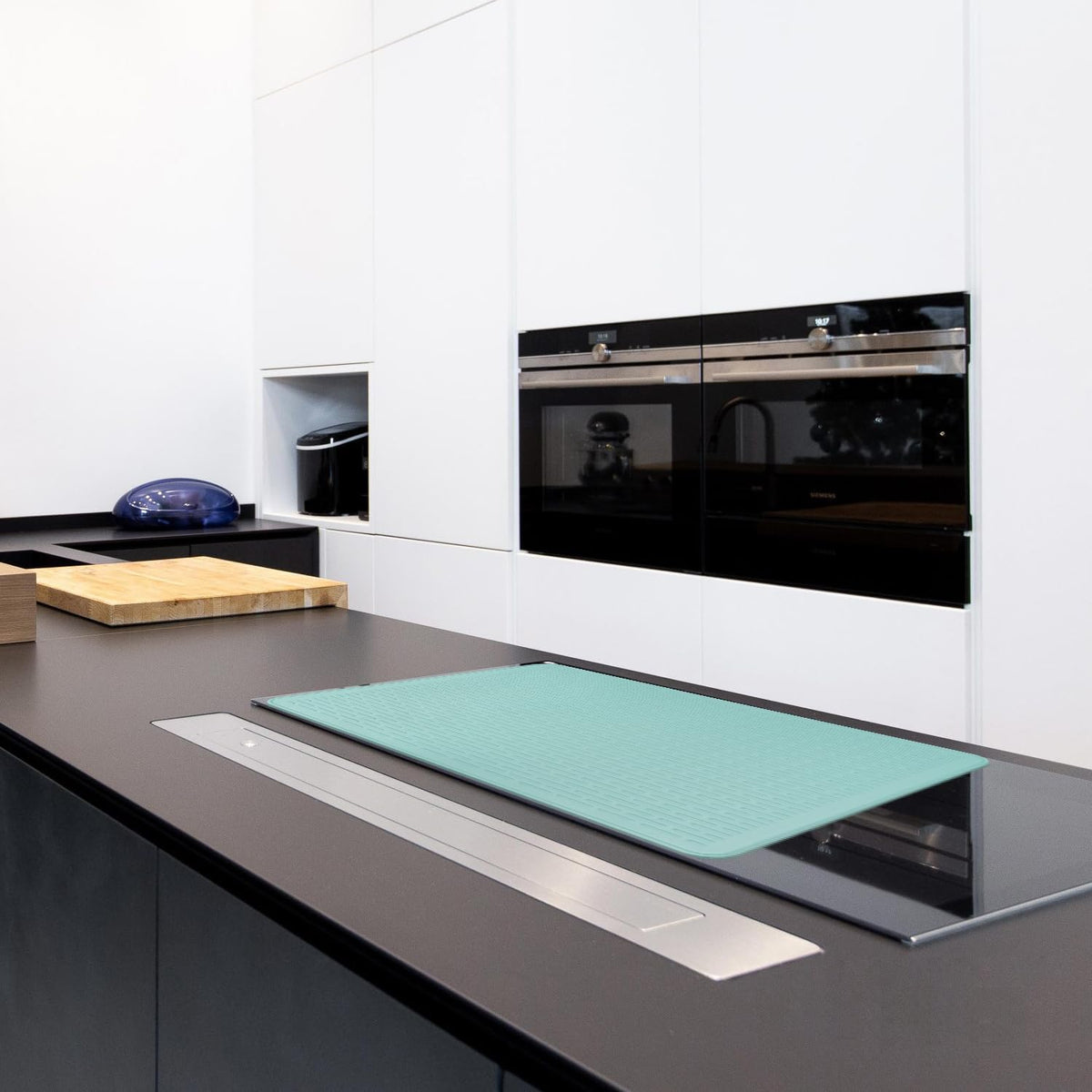 YUHFERA Stove Top Cover for Electric Stove - Silicone Stove Mat for Glass Top, Glass Cooktop Protector For Kitchen,Multi-functional Oven Covers for Electric Stove (Black,28 x 20)