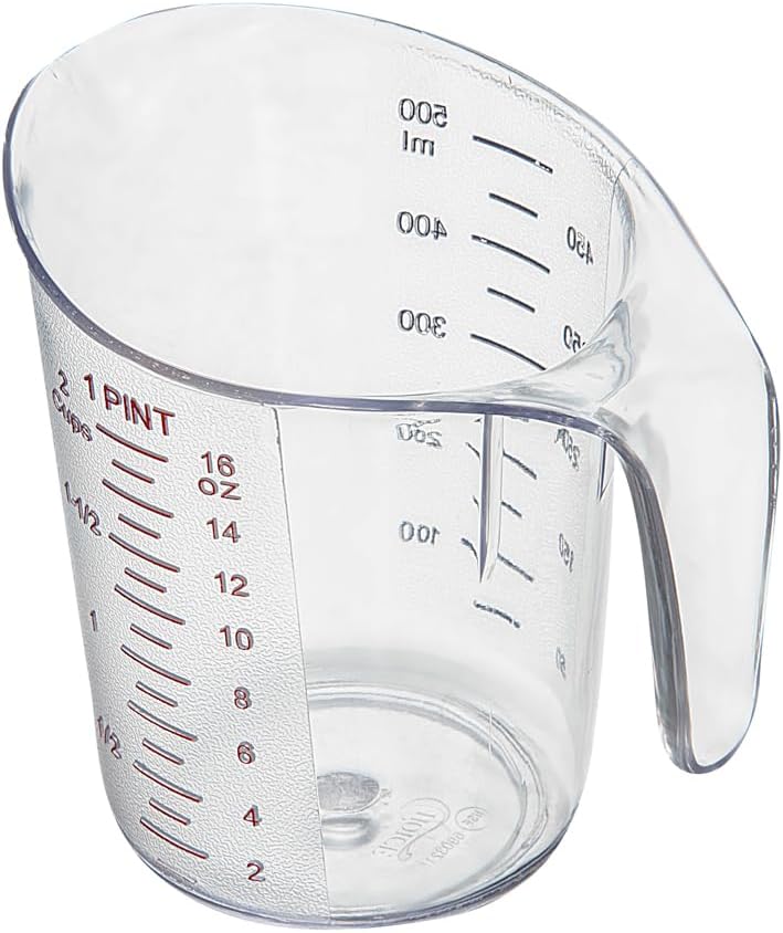 Restaurantware Clear Plastic Pt (Cups) Measuring Cup, 5.3 x 3.8 x 5 In
