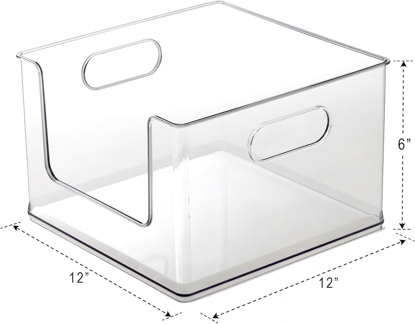 BINO | Stackable Plastic Storage Bins, Clear | THE CLARUS COLLECTION | Pantry Organizers and Storage Containers | Fridge Organizer Bins | Kitchen Cabinet Organizer | Medicine Cabinet Bin