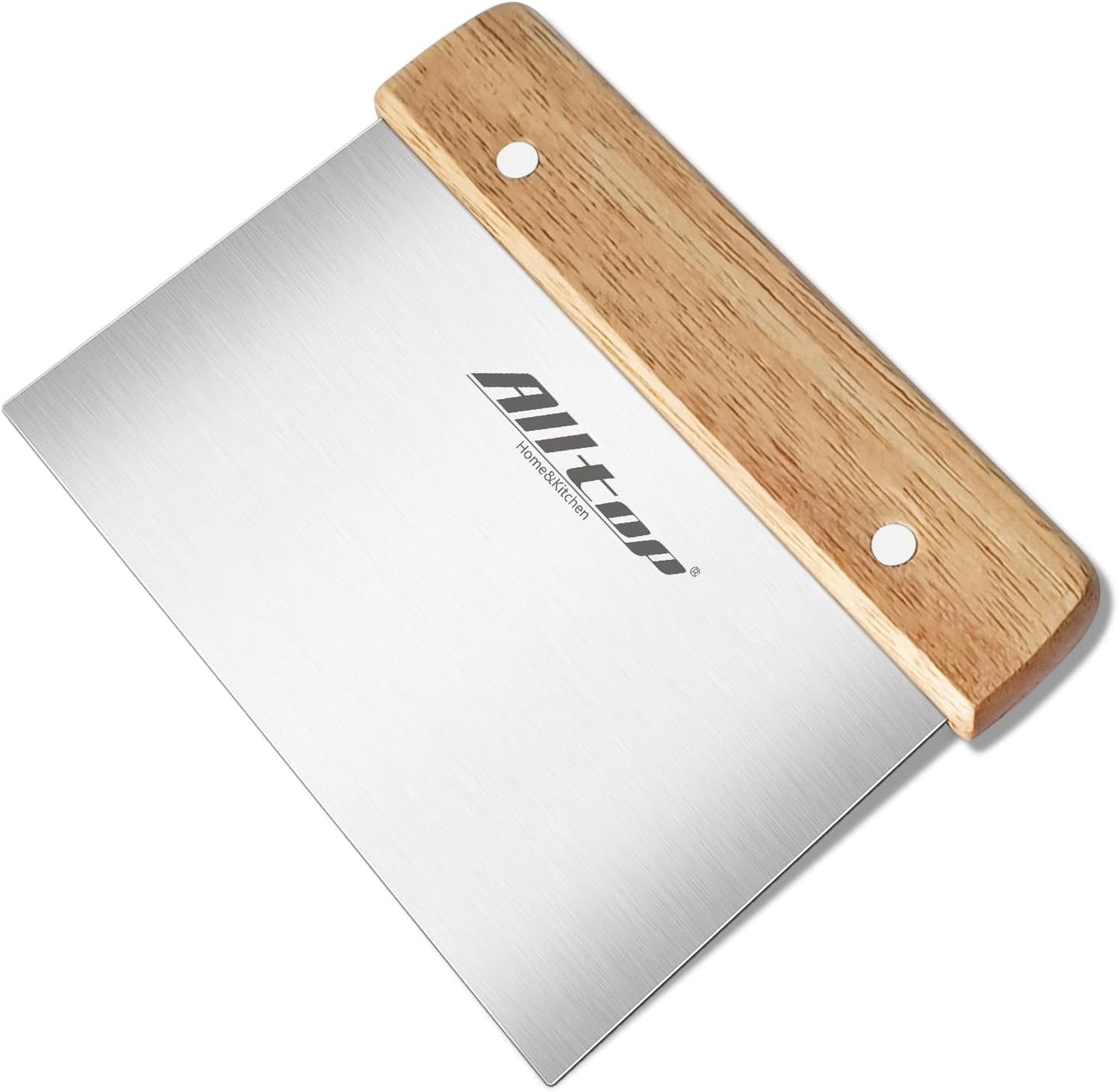 ALLTOP Dough Cutter – Premium Stainless Steel Food Scraper for Bread and Pastry – Bench Scraper with Ergonomic Wooden Handle – Multipurpose Kitchen Tool