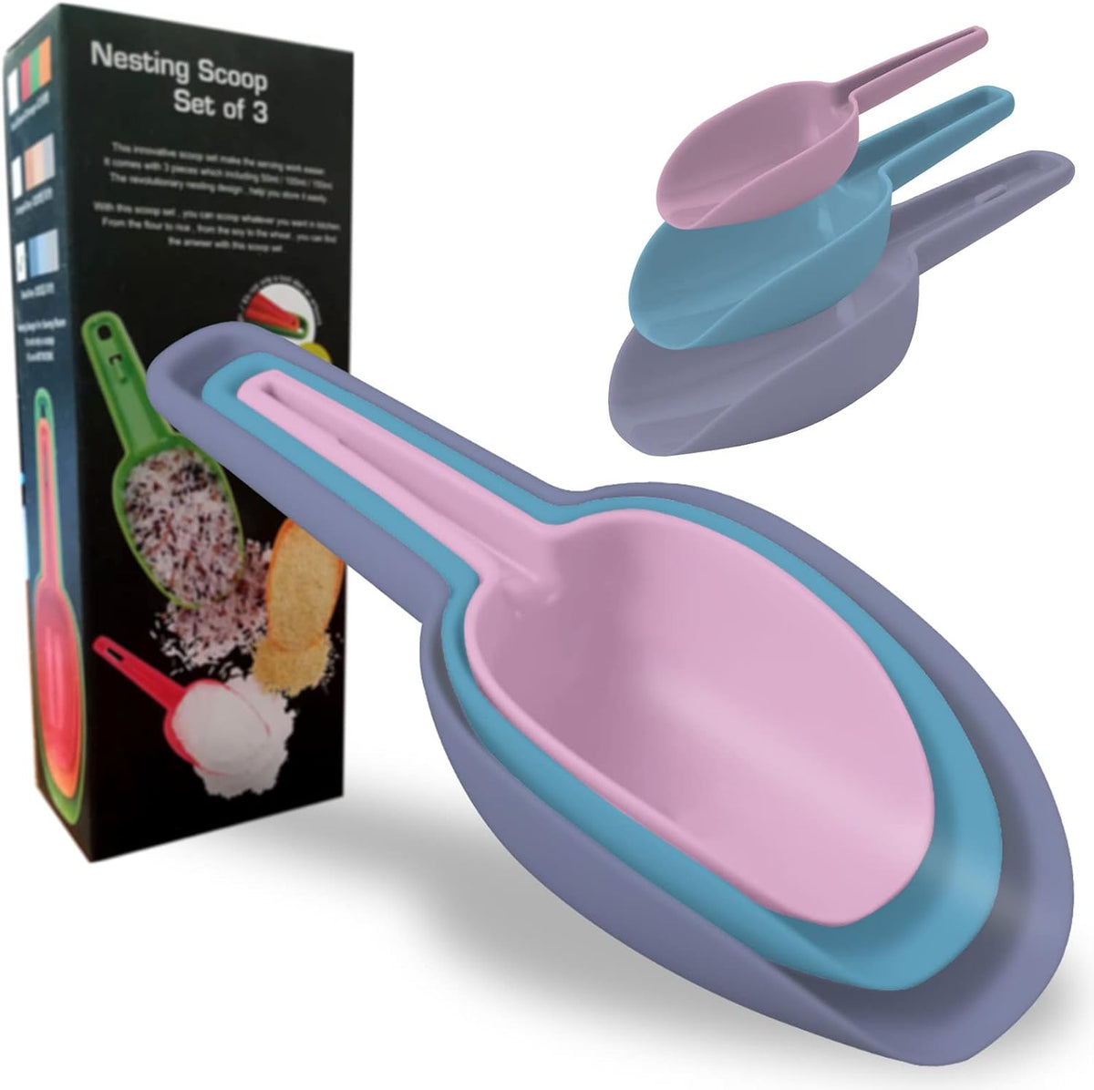 Plastic Scoops for Canisters, Plastic Scoop for Ice Cubes, Flour Scoops Dry Goods Coffee Beans & Cereals