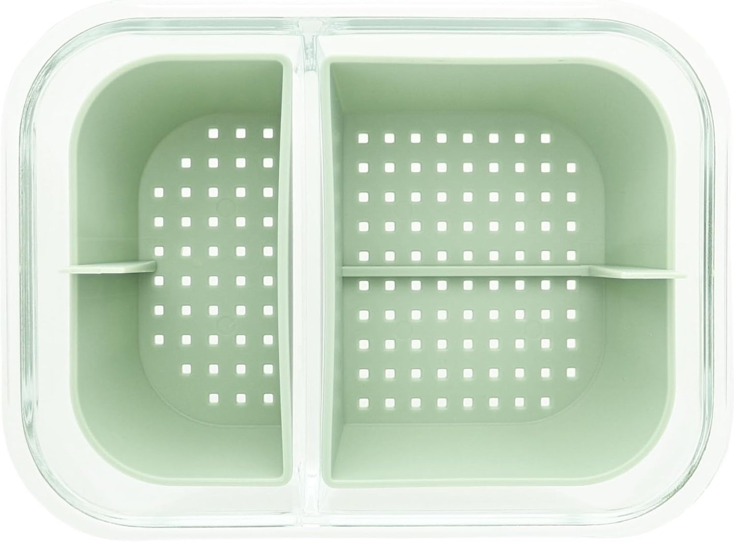 Two Compartment Borosilicate Glass Container Cleaning Tool with Sealable Lid (Full Melt Sand)