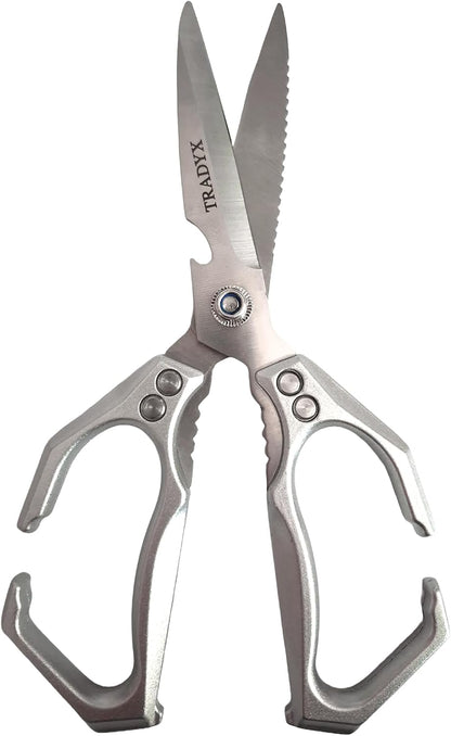 Kitchen Scissors All Purpose Heavy Duty, 3Cr14 Stainless Steel Blades with Cast Aluminum Handle, Detachable Poultry Shears for Cutting Chicken Meat Fish Vegetables