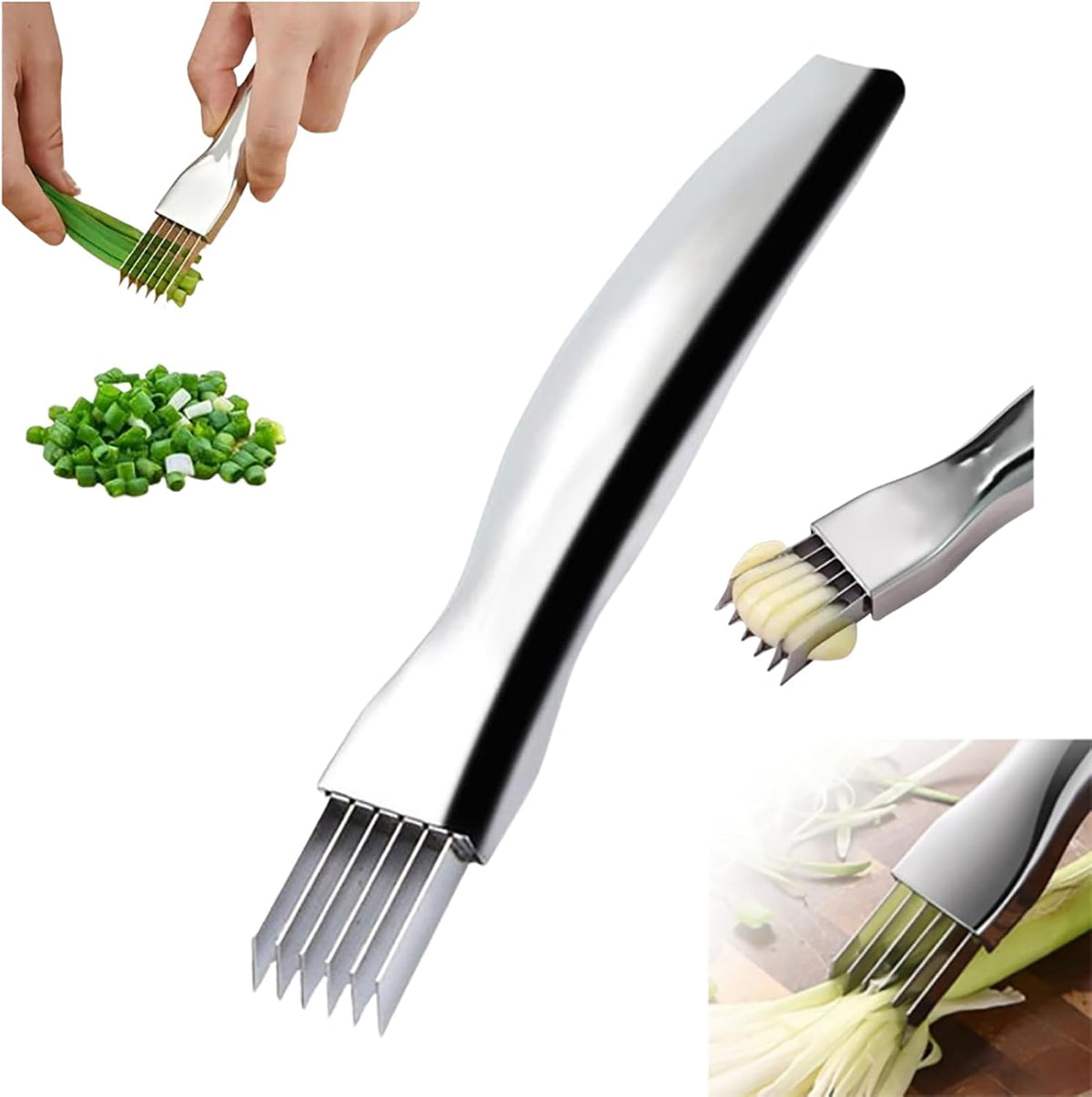 Onion Slice, 2026 Upgrade Shred Silk The Knife Stainless Steel Chopped Green Onion Knife Kitchen Vegetable Cutter Household Multifunctional Food Slicer Sharp Scallion Shredding Cutter