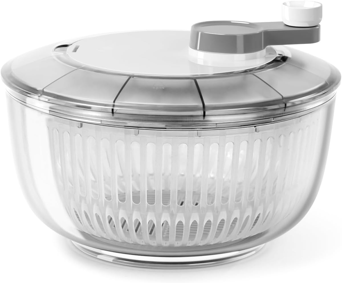 KEOUKE Salad Spinner and Vegetable Chopper Set with 3 Blades, 4.2Qt Large Bowl for Effortless Lettuce Drying, Onion Dicing, and Potato Cutting