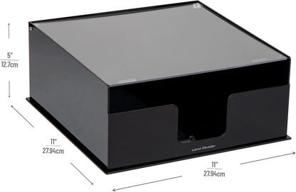Mind Reader Utensil Napkin and Plate Organizer Tray, Countertop Caddy with 7 Compartments, Holds Plates up to 10.5 Inches, Breakroom and Buffet Organizer, Plastic, Black