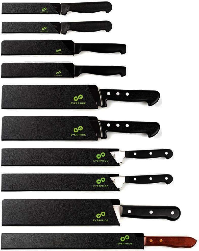 EVERPRIDE Chef Knife Sheath Set Universal Blade Edge Cover Guards for Chef’s and Kitchen Knives – Durable, BPA-Free, Felt Lined, Sturdy ABS Plastic – Knives Not Included