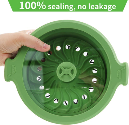 2 Set 27oz and 47oz Collapsible Silicone Microwave Vegetable Steamer Cooker
