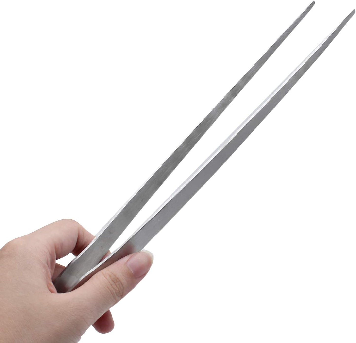 Bonsicoky 3Pcs Stainless Steel Tweezer Set (8" 10" 12") | Long Tweezers, Precision Serrated Straight Tips, Non-slip, For Cooking, Repairing, Medical, Garden