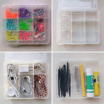 Vidifor 9 Grids Plastic Storage Compartment Organizer Container with Adjustable Dividers for Crafts, Earrings, Screws, Nail, Bandages, Pins and More (1)