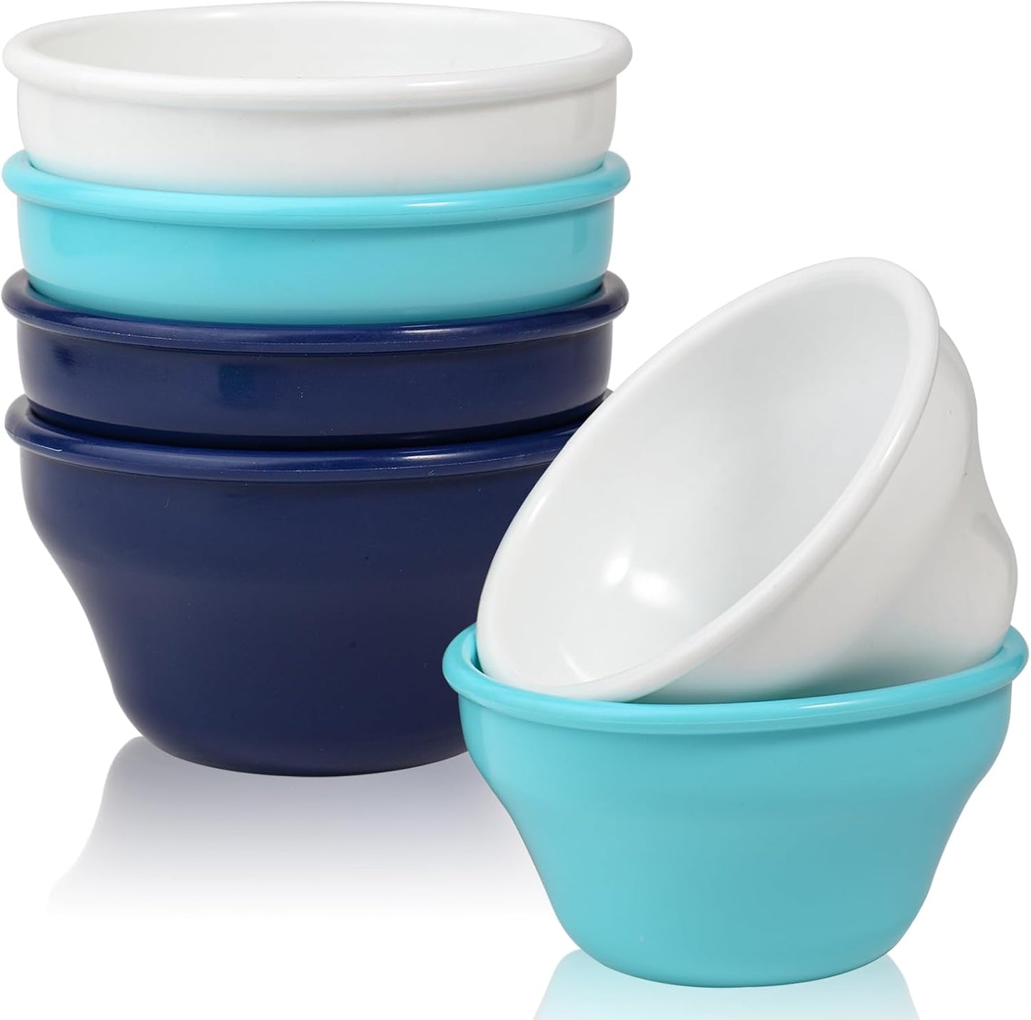 KOLUTI 6 Pack Silicone Bouillon Cups, 8oz Dessert Sauce Dipping Soup Prep Bowl, Small Ice Cream Creme Brulee Pudding Container, BPA Free, Oven, Microwave, Freezer and Dishwasher Safe