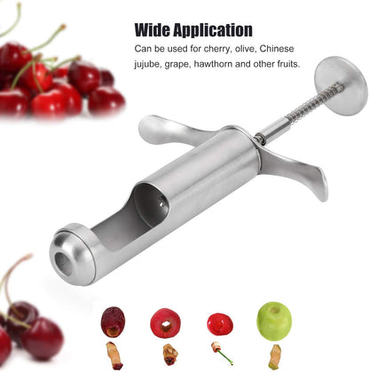 Stainless Steel Fruit Corer, Easy One Hand Use Kitchen Gadget for Cherry Olive Grape Hawthorn, with Durable Design