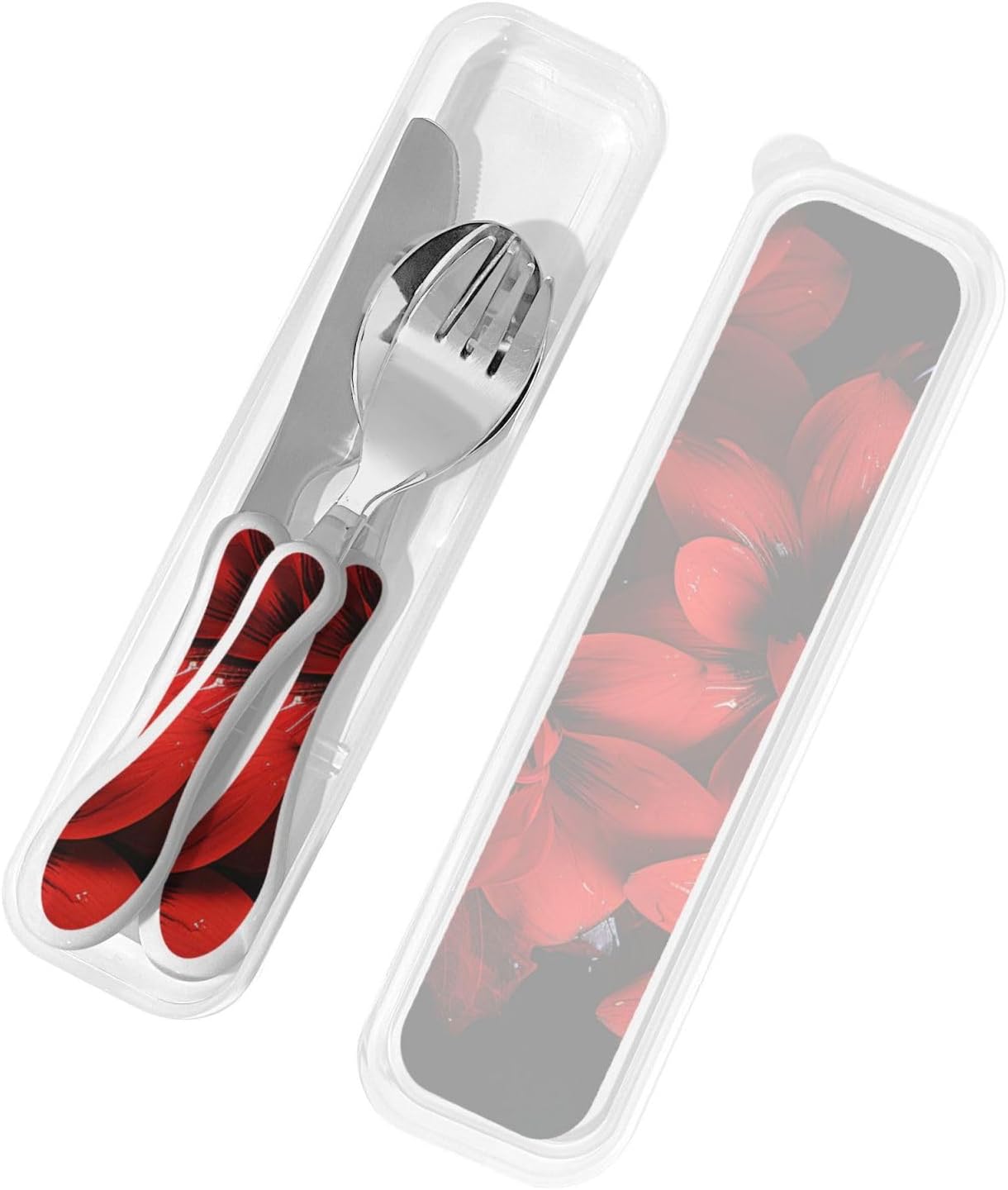 3-Piece Kids Silverware Set With Storage Case, Stainless Steel Reusable Children Safe Knife Spoon Fork Set Blue Active Girl Running Sunset Children Flatware Set For Kids Lunch Box - Colors A