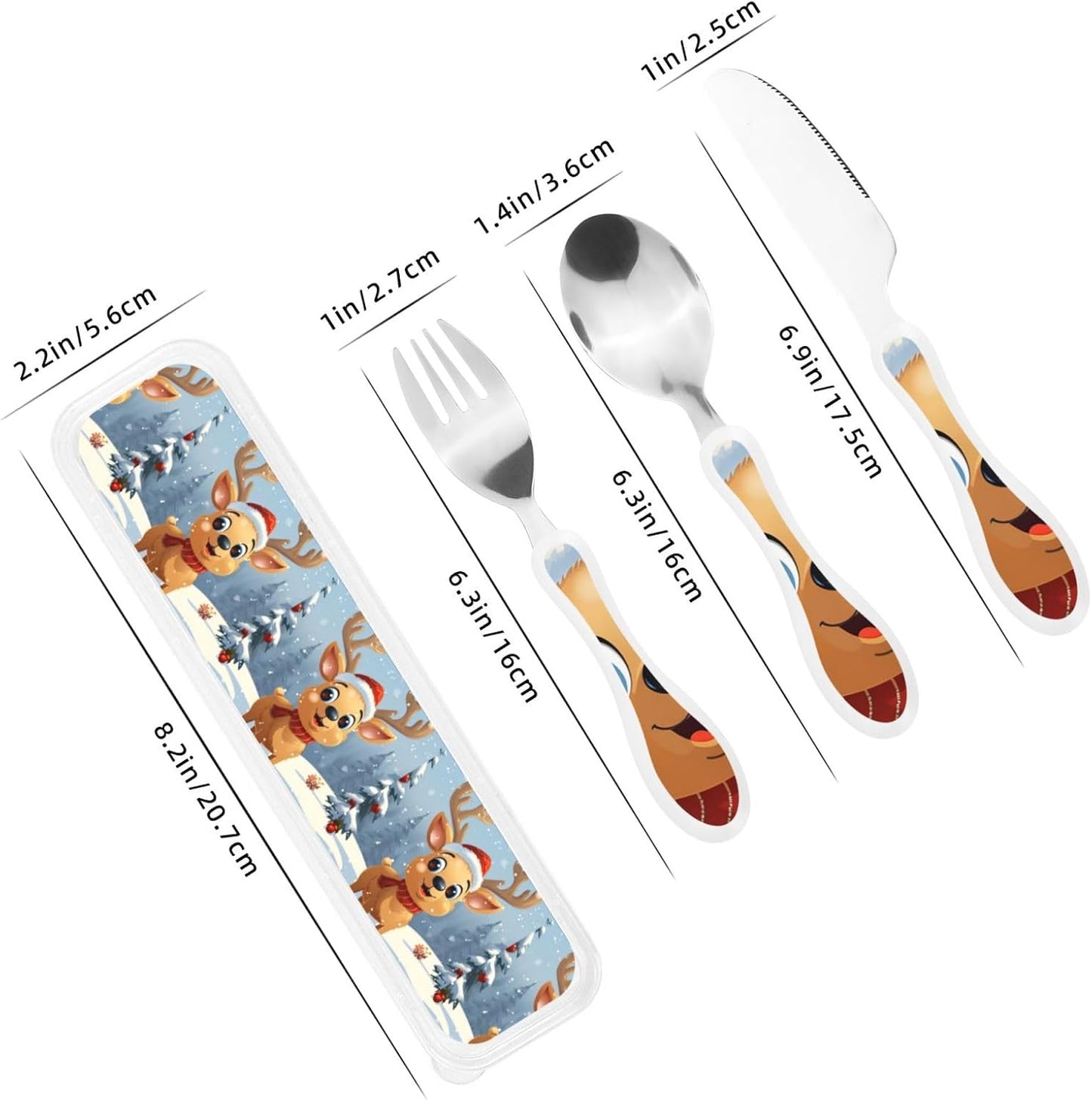 3-Piece Kids Silverware Set With Storage Case, Stainless Steel Reusable Children Safe Knife Spoon Fork Set Cartoon Cute Penguin Children Flatware Set For Kids Lunch Box