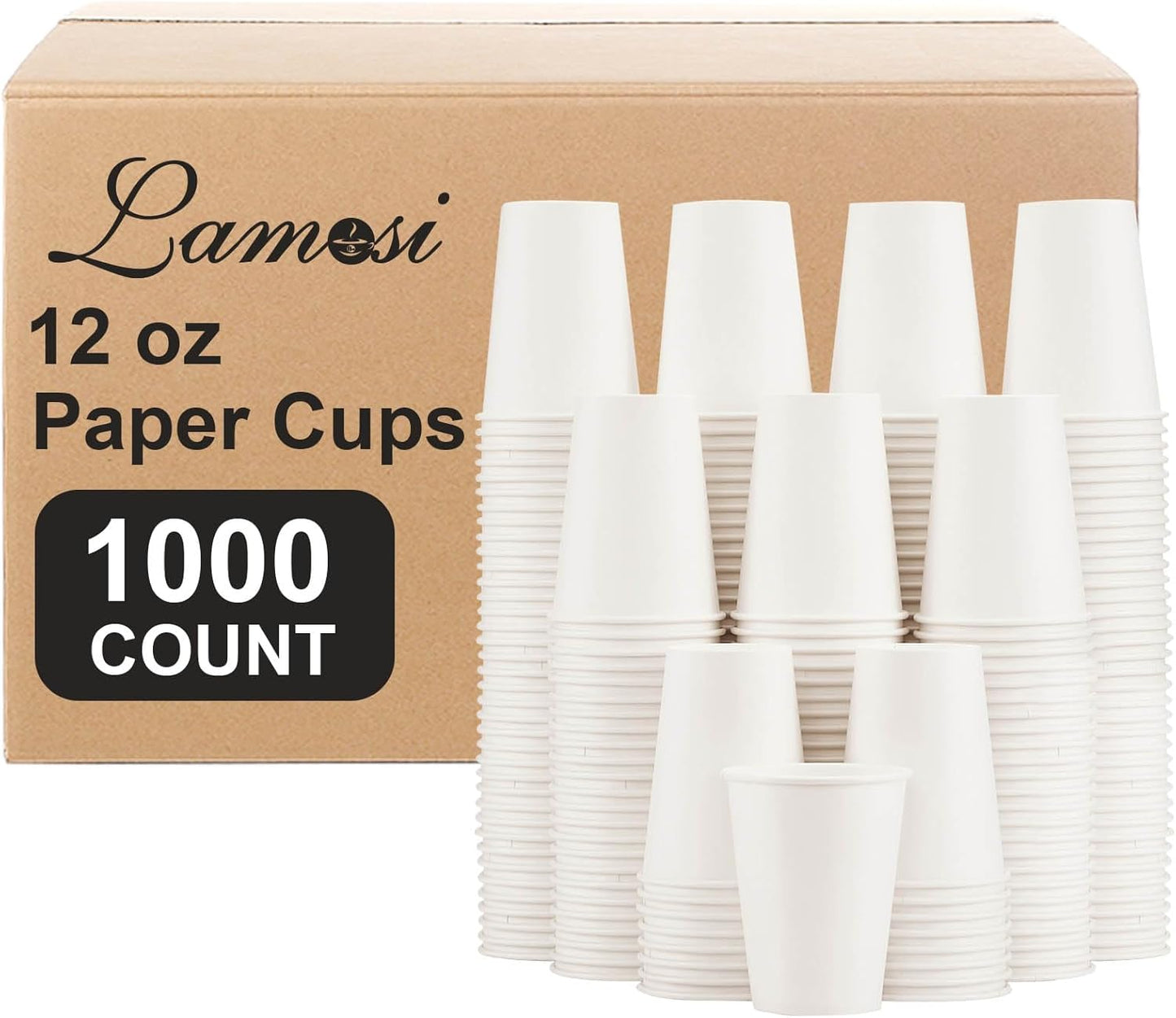 Lamosi 100 Pack 5 oz Paper Cups, Disposable Small Bathroom Cups 5oz, Mini Espresso Cups for Mouthwash, Travel, Party, Picnics, Home